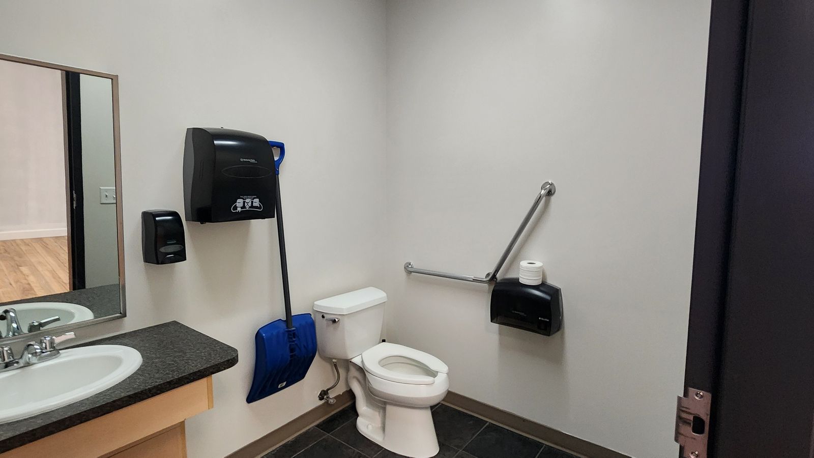 Accessible washroom with grab bar