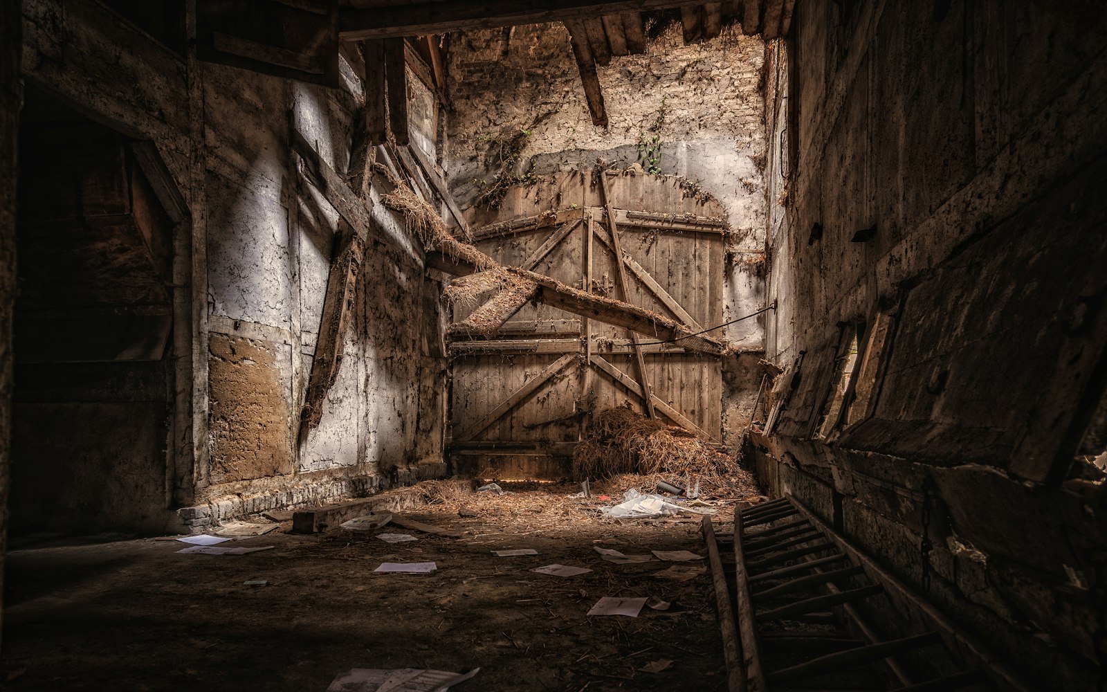 Old stone foundation basement