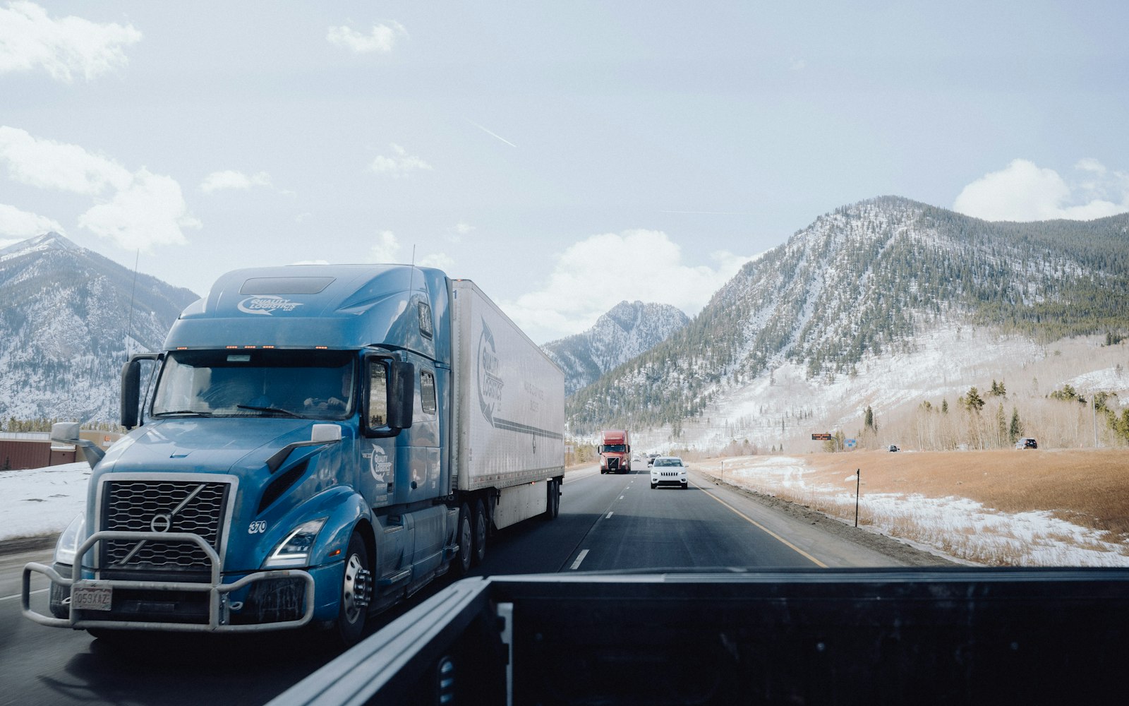 Moving truck mountain road