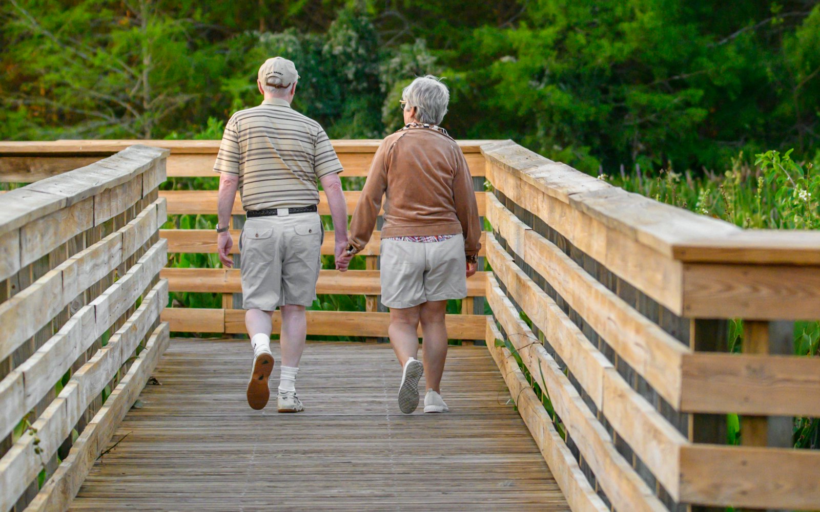 Retired couple walking