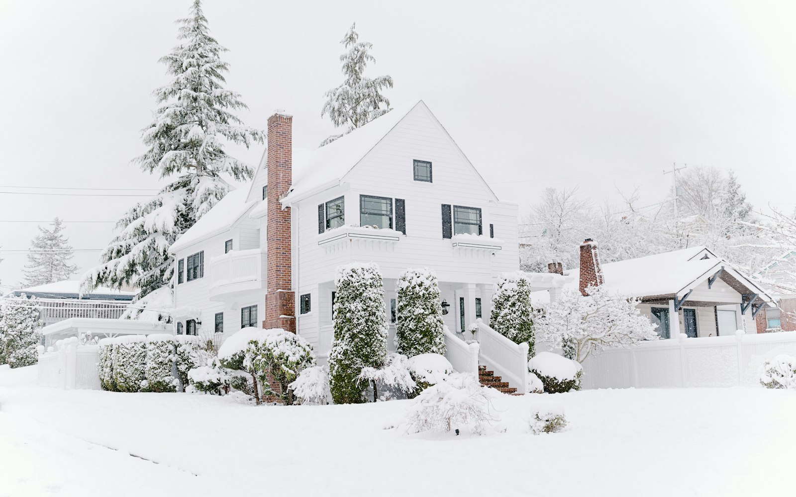 Snowy house winter